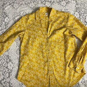 GAP Yellow Floral Button-Up Shirt